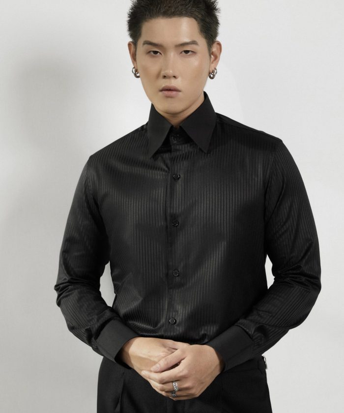 SƠ MI ĐEN SỌC CHÌM