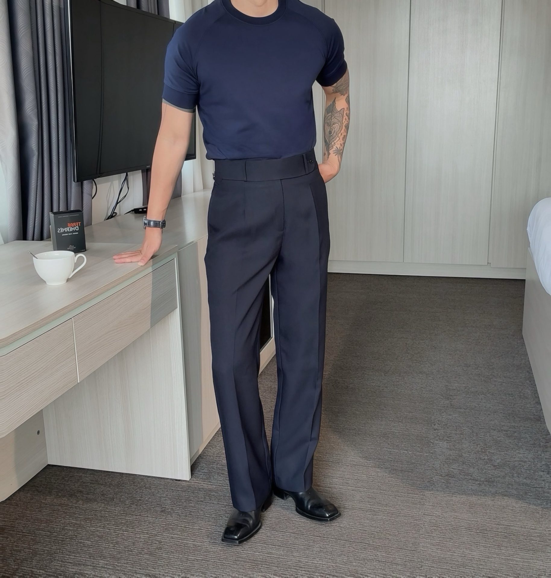 QUẦN ỐNG RỘNG NAVY T12